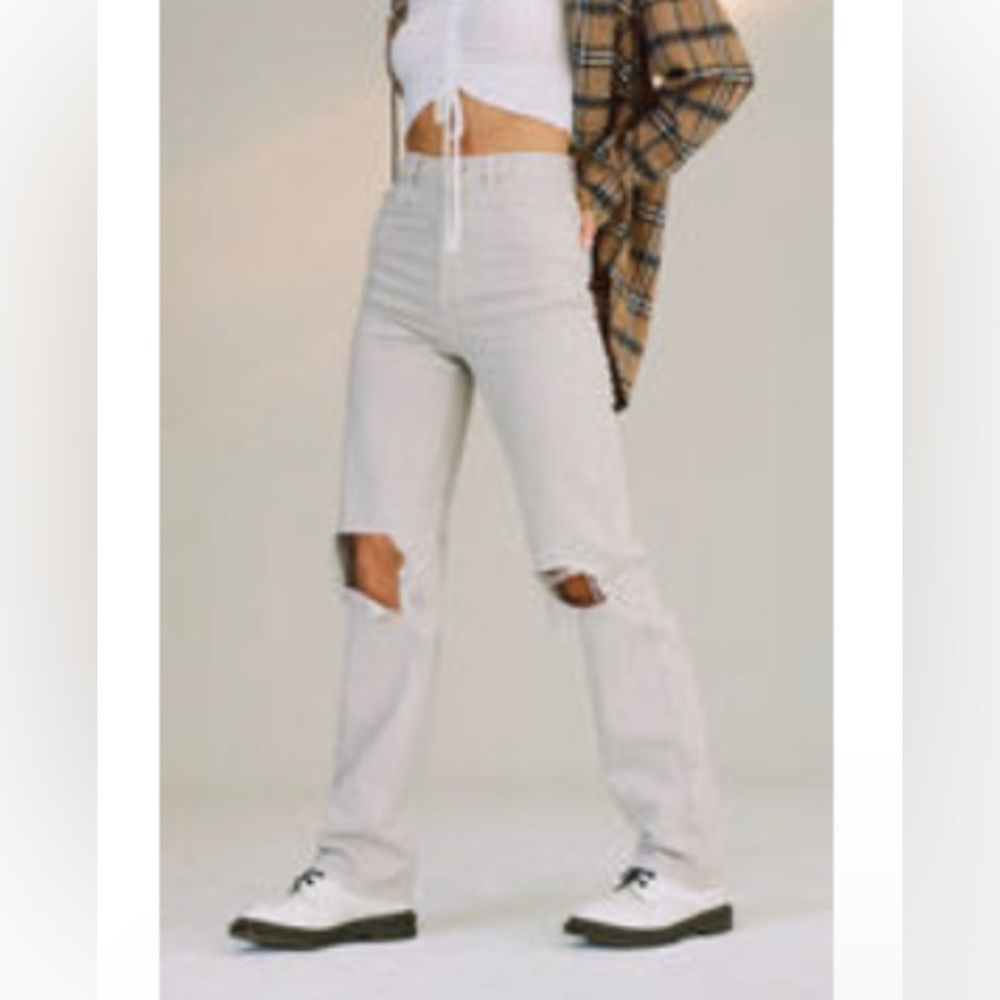 off white Ripped dad jeans